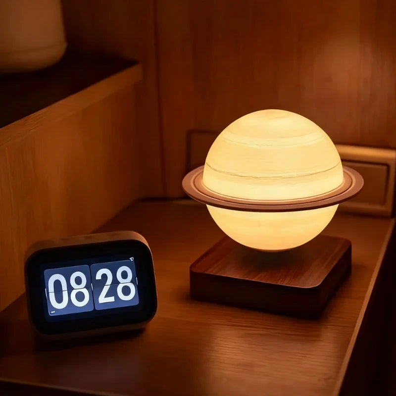 Magnetic levitating lamp planet orbit – Woodiny