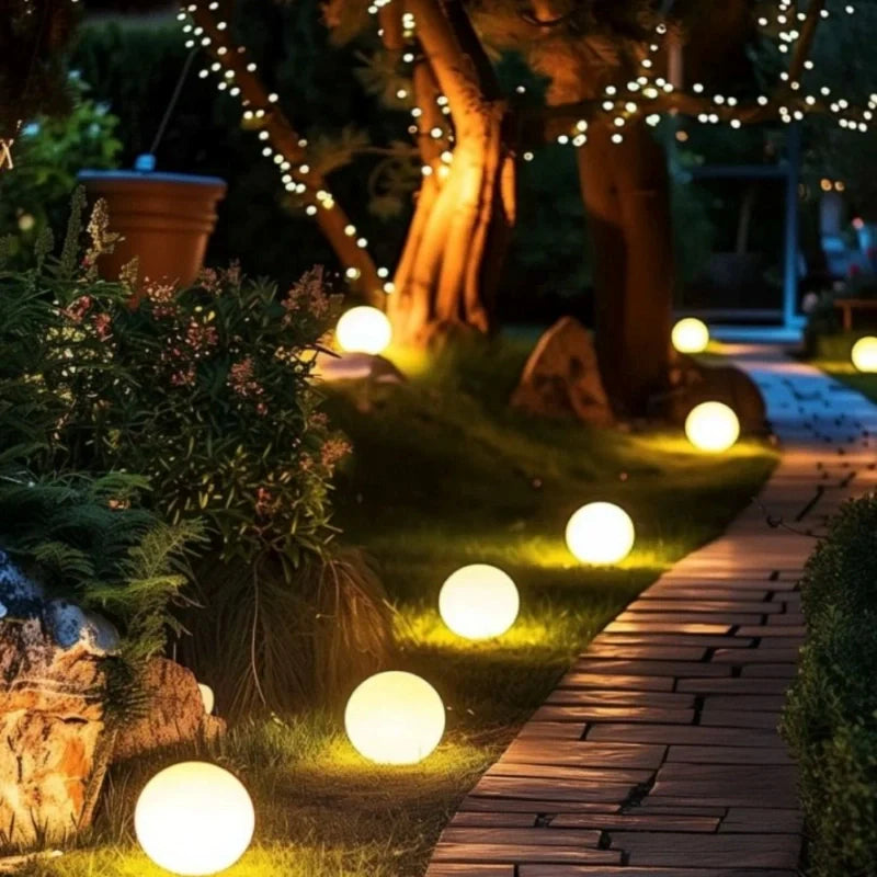 Sférické zahradní světlo | Voděodolná LED venkovní lampa