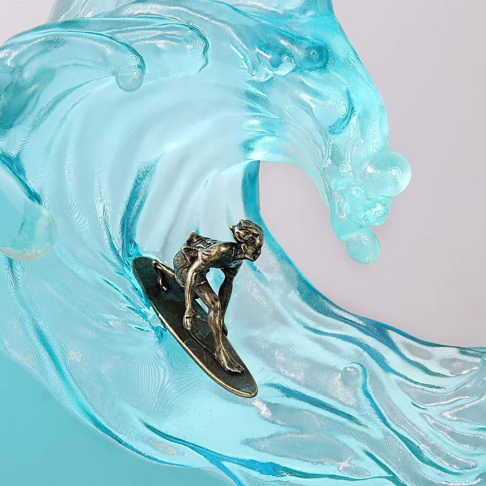 Surfing epoxy lamp bedroom night light – Woodiny