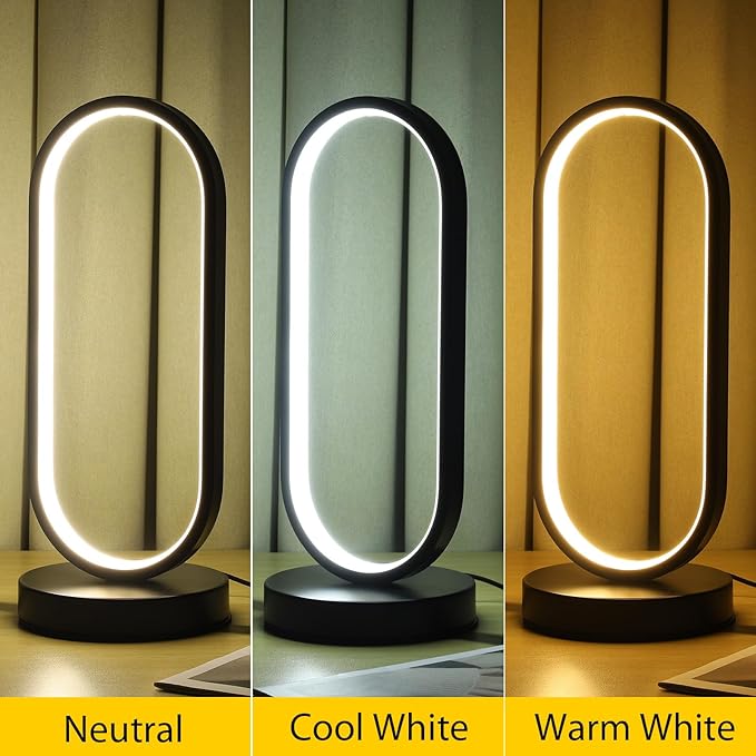 Touch bedside oval LED lamp – Woodiny