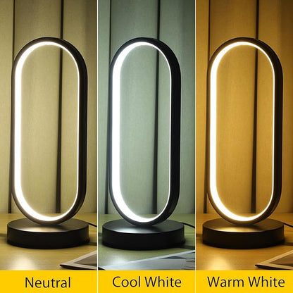 Touch bedside oval LED lamp – Woodiny