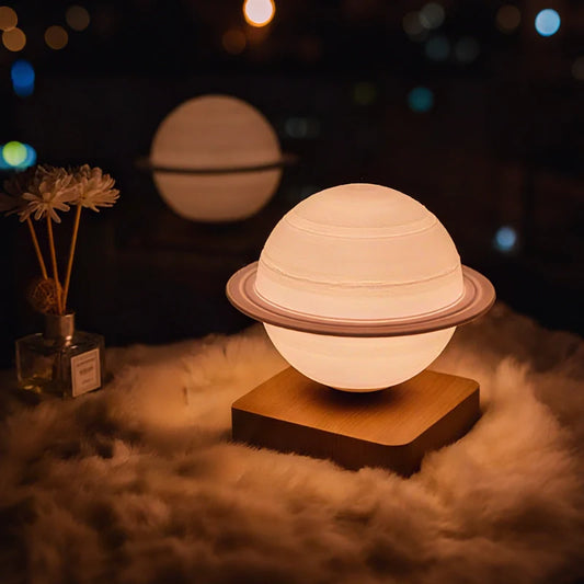 Levitating planet lamp floating Saturn – Woodiny