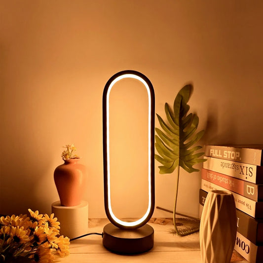 Oval LED bedside lamp modern design – Woodiny