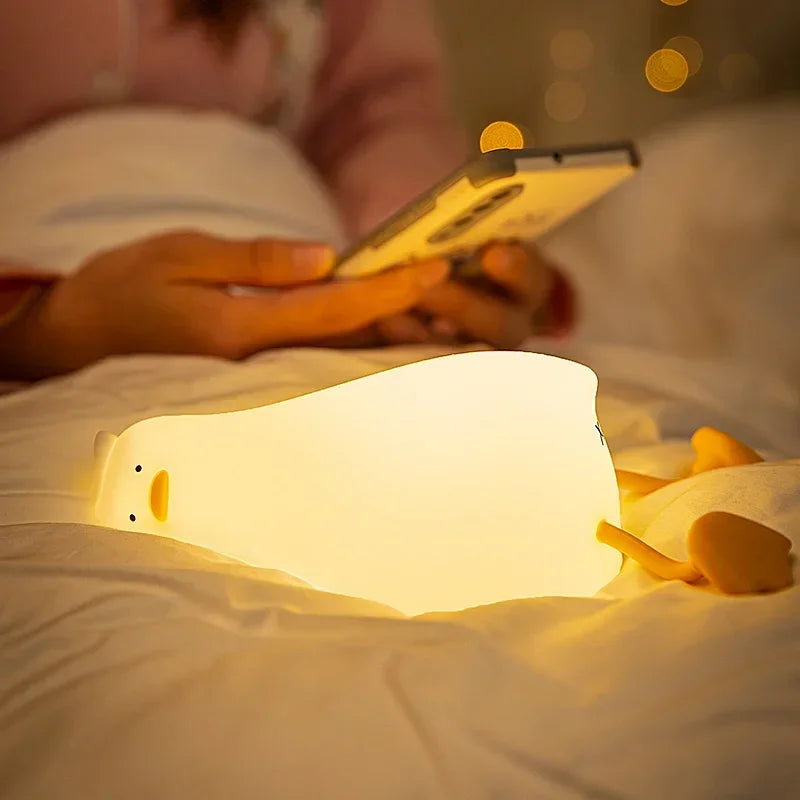 Kids rechargeable duck lamp bedroom – Woodiny