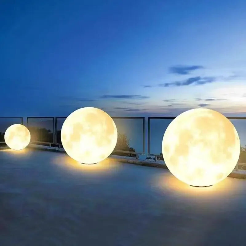 Outdoor moon LED lamp solar powered – Woodiny