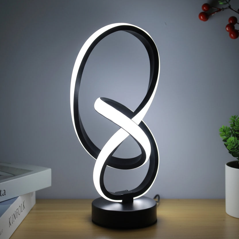 Sculptural LED desk lamp bedroom office – Woodiny
