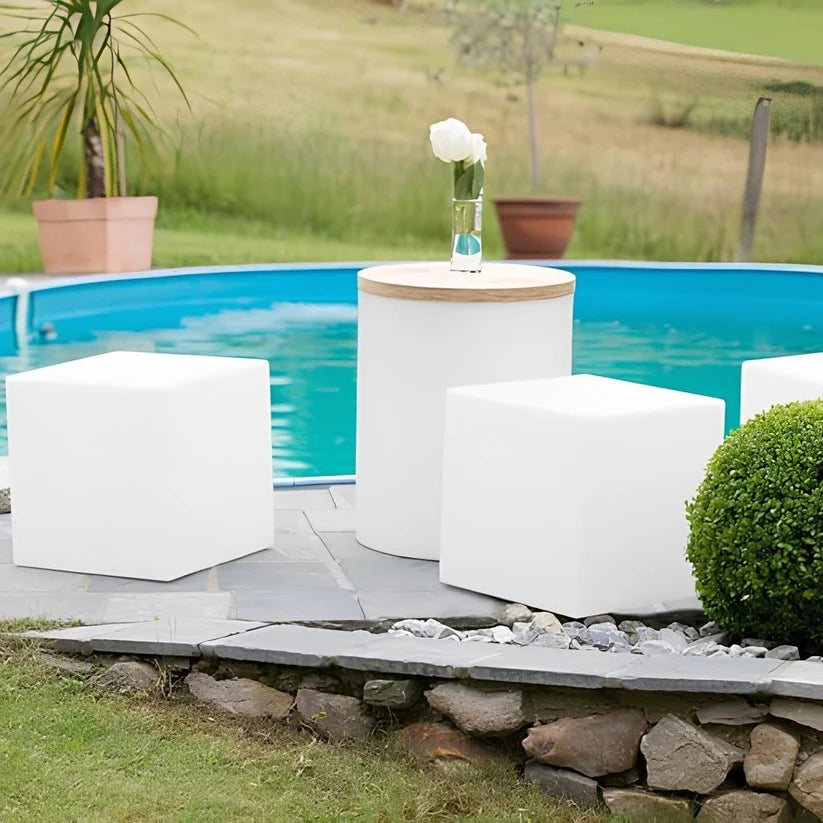 LED cube garden lamp outdoor glow – Woodiny
