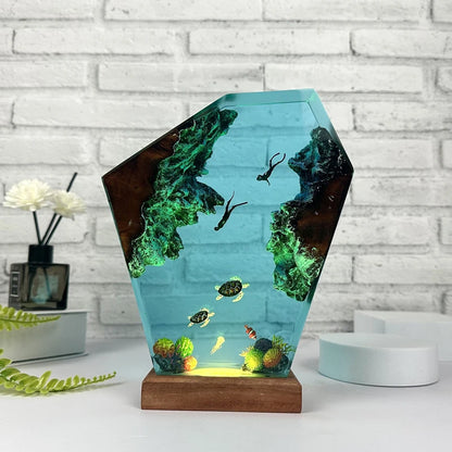 Underwater Adventure Epoxy Resin Night Light | Woodiny