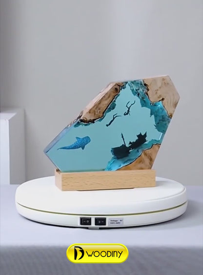 Deep Sea Whale Lamp | Epoxidová pryskyřicová LED noční lampa